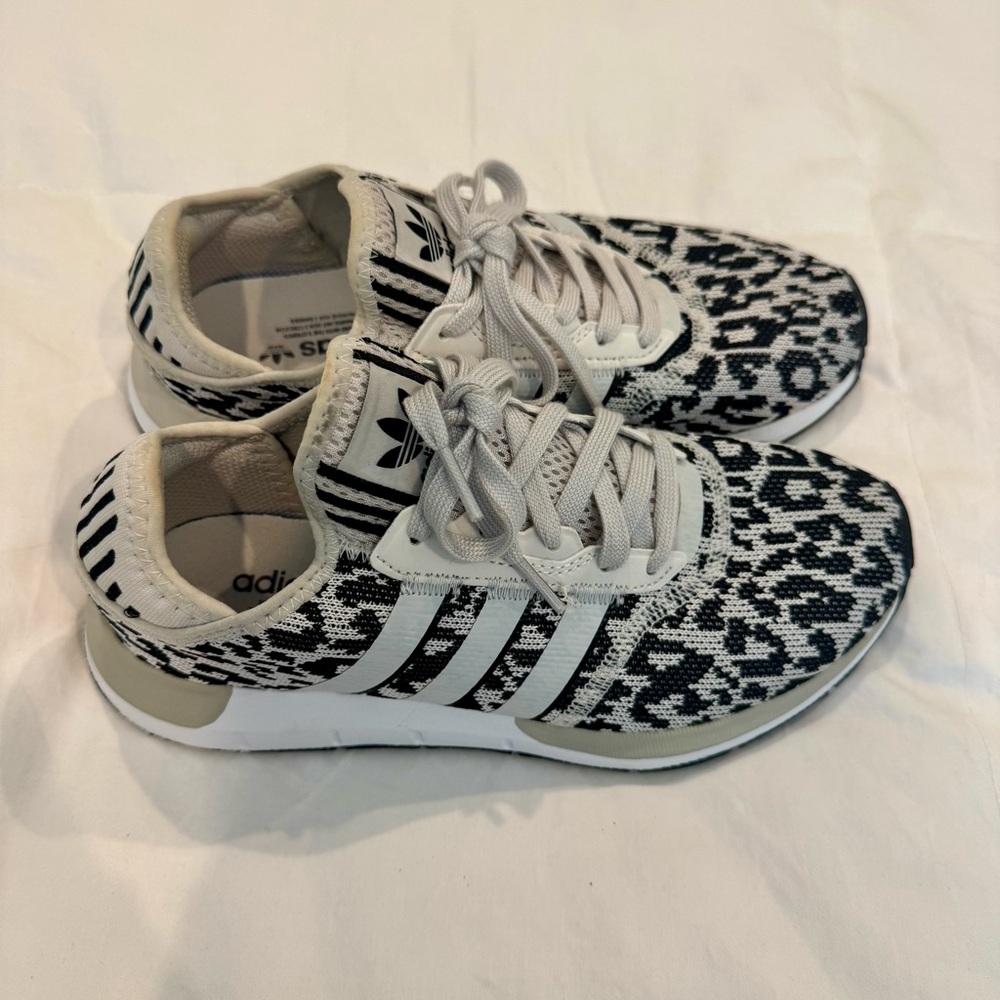 Adidas Black and White Leopard Sneakers